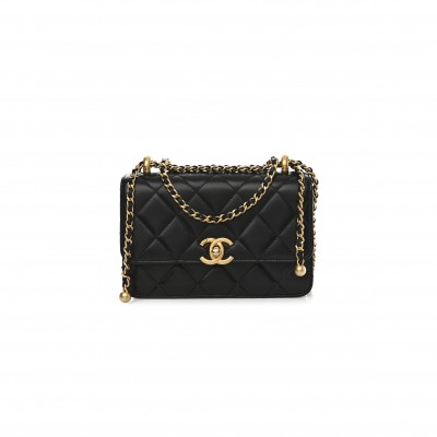 CHANEL MASTER CALFSKIN QUILTED MINI PERFECT FIT FLAP BLACK (19*12*8cm) 